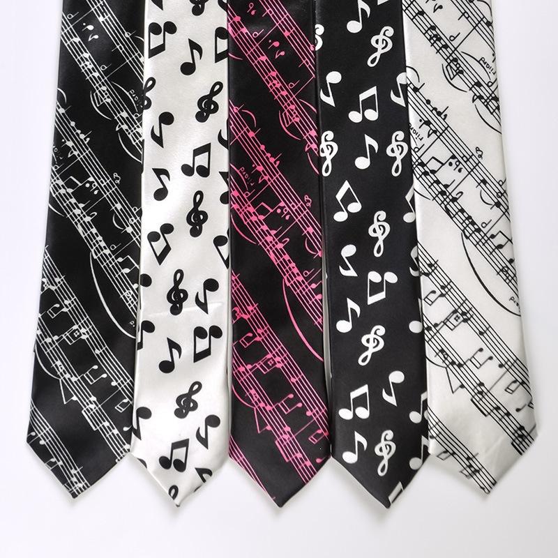 Unisex Narrow Necktie Soft Sil - Audio Music Notes review and price