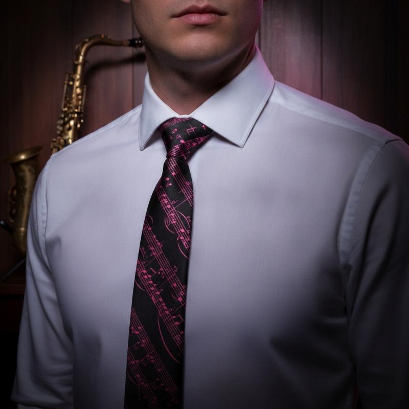 Unisex Narrow Necktie Soft Sil - Audio Music Notes review and price