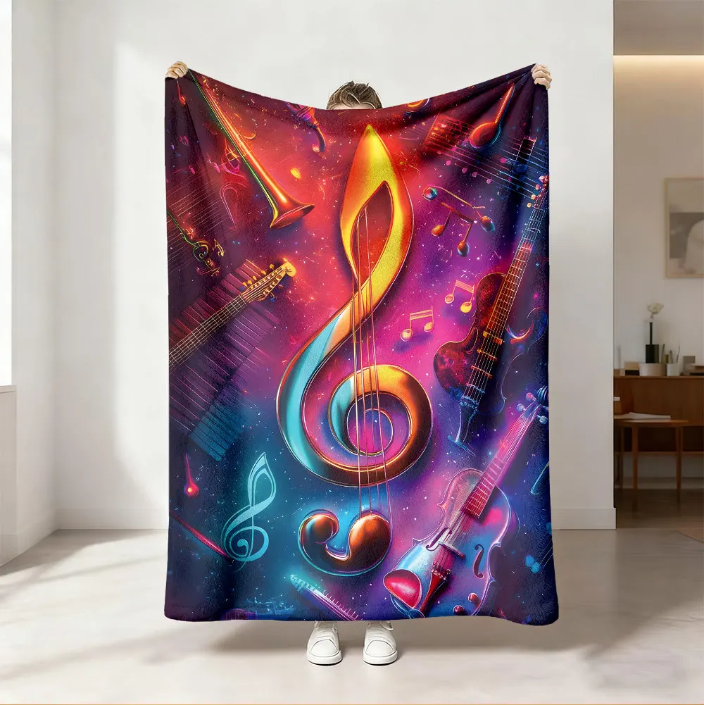 Throw Blanket Vibrant Neon Rai - Audio Music Notes review and price