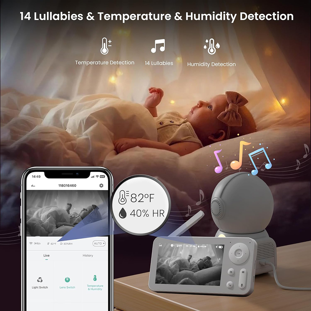 2K Baby Monitor with 2 Cameras - Audio Music Network review and price